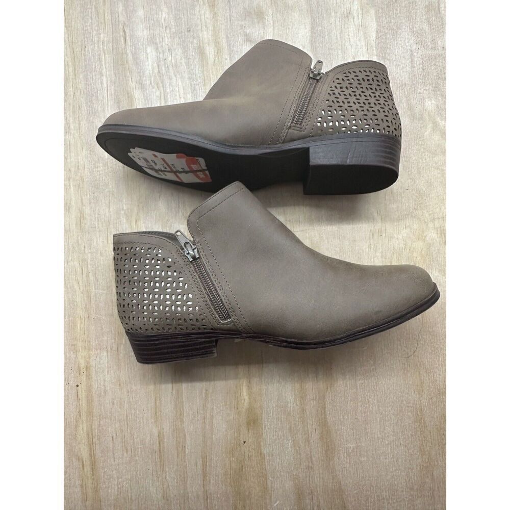 Mia Kids Little/Big‎ Girl's Gilli Ankle Boots Slip-On Shoes Cognac Sz 5